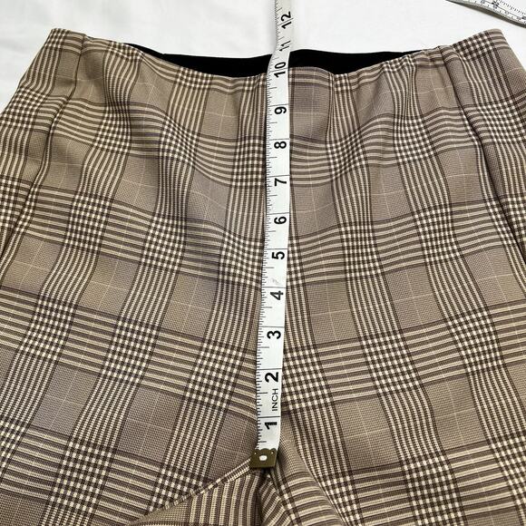 Rag & Bone Polly Pants Women's 6 Tan Plaid Ankle Cropped Straight Leg Back Zip - Picture 8 of 9